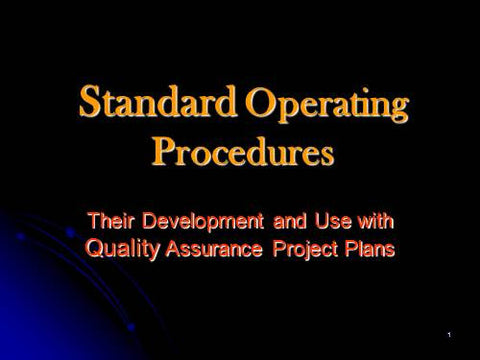 Standard Operating Procedures v.2014